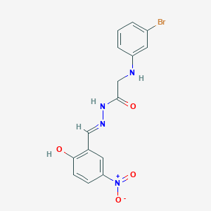 2-[(3-Bromophenyl)amino]-N'-[(E)-(2-hydroxy-5-nitrophenyl)methylidene]acetohydrazide