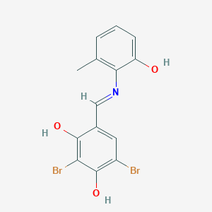 2,4-Dibromo-6-[(E)-[(2-hydroxy-6-methylphenyl)imino]methyl]benzene-1,3-diol