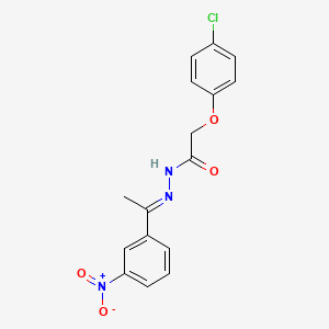 2-(4-chlorophenoxy)-N'-[1-(3-nitrophenyl)ethylidene]acetohydrazide