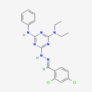 6-[(2E)-2-(2,4-dichlorobenzylidene)hydrazinyl]-N,N-diethyl-N'-phenyl-1,3,5-triazine-2,4-diamine