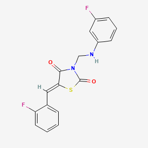 (5Z)-5-(2-fluorobenzylidene)-3-{[(3-fluorophenyl)amino]methyl}-1,3-thiazolidine-2,4-dione