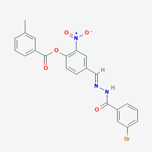 4-[(E)-{2-[(3-bromophenyl)carbonyl]hydrazinylidene}methyl]-2-nitrophenyl 3-methylbenzoate