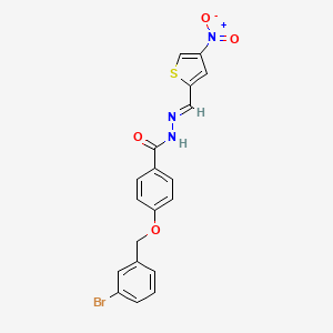 molecular formula C19H14BrN3O4S B11556085 4-[(3-bromobenzyl)oxy]-N'-[(E)-(4-nitrothiophen-2-yl)methylidene]benzohydrazide 