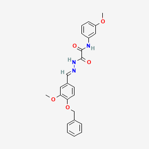 molecular formula C24H23N3O5 B11556103 2-{(2E)-2-[4-(benzyloxy)-3-methoxybenzylidene]hydrazinyl}-N-(3-methoxyphenyl)-2-oxoacetamide 