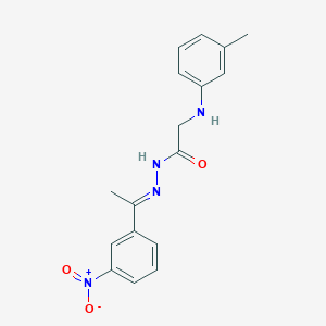 molecular formula C17H18N4O3 B11556149 2-[(3-Methylphenyl)amino]-N'-[(1E)-1-(3-nitrophenyl)ethylidene]acetohydrazide 