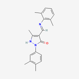 2-(3,4-dimethylphenyl)-4-{[(2,6-dimethylphenyl)amino]methylidene}-5-methyl-2,4-dihydro-3H-pyrazol-3-one