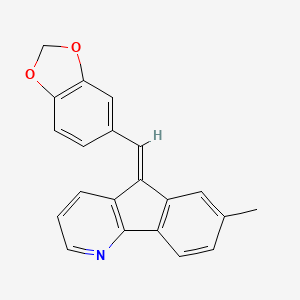 (5Z)-5-(1,3-benzodioxol-5-ylmethylidene)-7-methyl-5H-indeno[1,2-b]pyridine