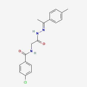 4-Chloro-N-({N'-[(1E)-1-(4-methylphenyl)ethylidene]hydrazinecarbonyl}methyl)benzamide