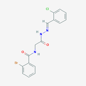 molecular formula C16H13BrClN3O2 B11556207 2-Bromo-N-({N'-[(E)-(2-chlorophenyl)methylidene]hydrazinecarbonyl}methyl)benzamide 