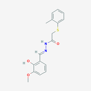 N'-[(E)-(2-Hydroxy-3-methoxyphenyl)methylidene]-2-[(2-methylphenyl)sulfanyl]acetohydrazide