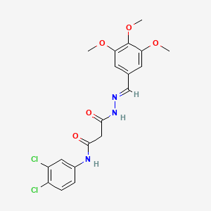 molecular formula C19H19Cl2N3O5 B11556224 N-(3,4-dichlorophenyl)-3-oxo-3-[(2E)-2-(3,4,5-trimethoxybenzylidene)hydrazinyl]propanamide 