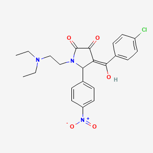 molecular formula C23H24ClN3O5 B11556233 4-[(4-chlorophenyl)carbonyl]-1-[2-(diethylamino)ethyl]-3-hydroxy-5-(4-nitrophenyl)-1,5-dihydro-2H-pyrrol-2-one 