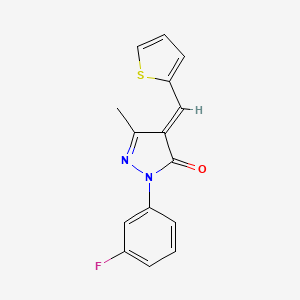 (4E)-2-(3-fluorophenyl)-5-methyl-4-(thiophen-2-ylmethylidene)-2,4-dihydro-3H-pyrazol-3-one