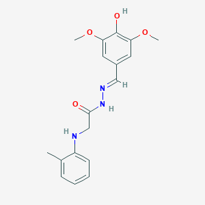 molecular formula C18H21N3O4 B11556321 N'-[(E)-(4-Hydroxy-3,5-dimethoxyphenyl)methylidene]-2-[(2-methylphenyl)amino]acetohydrazide 