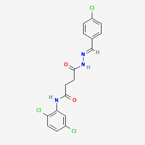 molecular formula C17H14Cl3N3O2 B11556323 4-[(2E)-2-(4-chlorobenzylidene)hydrazinyl]-N-(2,5-dichlorophenyl)-4-oxobutanamide 