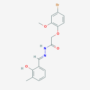 molecular formula C17H17BrN2O4 B11556333 2-(4-bromo-2-methoxyphenoxy)-N'-[(E)-(2-hydroxy-3-methylphenyl)methylidene]acetohydrazide 