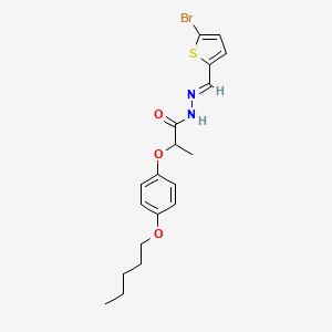 molecular formula C19H23BrN2O3S B11556343 N'-[(E)-(5-bromothiophen-2-yl)methylidene]-2-[4-(pentyloxy)phenoxy]propanehydrazide 