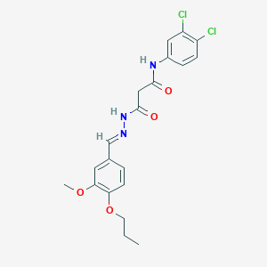 N-(3,4-dichlorophenyl)-3-[(2E)-2-(3-methoxy-4-propoxybenzylidene)hydrazinyl]-3-oxopropanamide