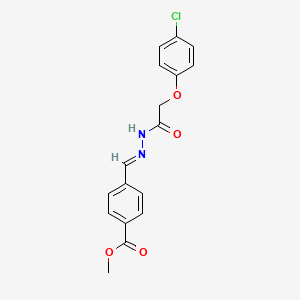 molecular formula C17H15ClN2O4 B11556383 methyl 4-[(E)-{2-[(4-chlorophenoxy)acetyl]hydrazinylidene}methyl]benzoate 