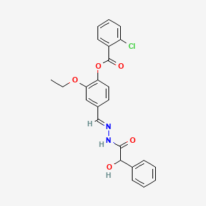 2-ethoxy-4-[(E)-{2-[hydroxy(phenyl)acetyl]hydrazinylidene}methyl]phenyl 2-chlorobenzoate