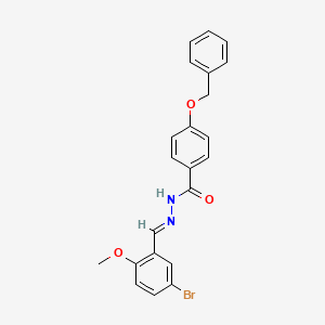 molecular formula C22H19BrN2O3 B11556418 4-(benzyloxy)-N'-[(E)-(5-bromo-2-methoxyphenyl)methylidene]benzohydrazide 