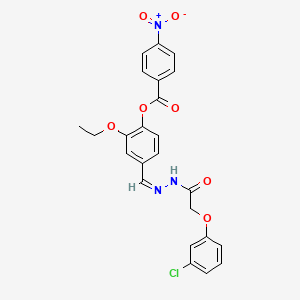 4-[(Z)-{2-[(3-chlorophenoxy)acetyl]hydrazinylidene}methyl]-2-ethoxyphenyl 4-nitrobenzoate