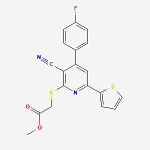 Methyl {[3-cyano-4-(4-fluorophenyl)-6-(thiophen-2-yl)pyridin-2-yl]sulfanyl}acetate