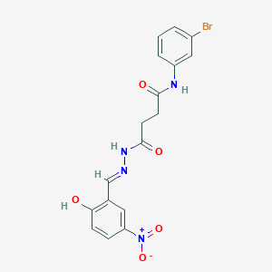 N-(3-bromophenyl)-4-[(2E)-2-(2-hydroxy-5-nitrobenzylidene)hydrazinyl]-4-oxobutanamide