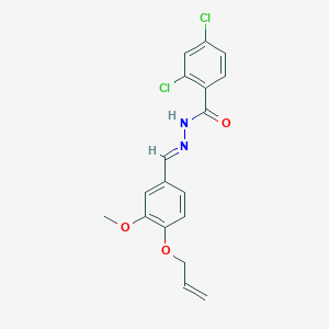 molecular formula C18H16Cl2N2O3 B11556475 2,4-Dichloro-N'-[(E)-[3-methoxy-4-(prop-2-EN-1-yloxy)phenyl]methylidene]benzohydrazide 