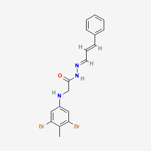 molecular formula C18H17Br2N3O B11556495 2-[(3,5-Dibromo-4-methylphenyl)amino]-N'-[(1E,2E)-3-phenylprop-2-EN-1-ylidene]acetohydrazide 