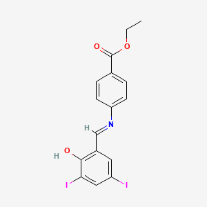 ethyl 4-{[(E)-(2-hydroxy-3,5-diiodophenyl)methylidene]amino}benzoate