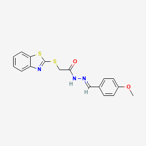 (2-Benzothiazolylthio)acetic acid ((4-methoxyphenyl)methylene)hydrazide