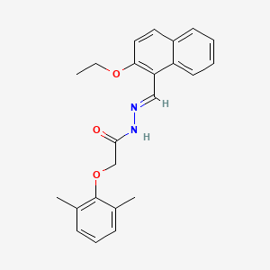 molecular formula C23H24N2O3 B11556529 2-(2,6-dimethylphenoxy)-N'-[(E)-(2-ethoxynaphthalen-1-yl)methylidene]acetohydrazide 