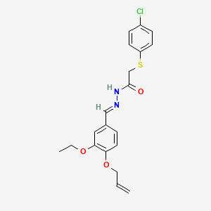 2-[(4-Chlorophenyl)sulfanyl]-N'-[(E)-[3-ethoxy-4-(prop-2-EN-1-yloxy)phenyl]methylidene]acetohydrazide