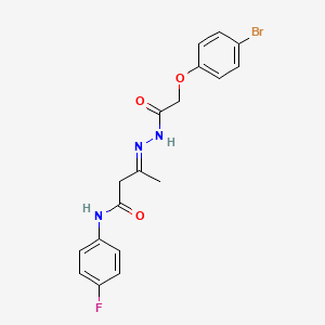 3-[2-(4-Bromophenoxy)acetylhydrazono]-N-(4-fluorophenyl)butyramide