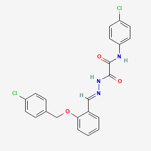 molecular formula C22H17Cl2N3O3 B11556544 2-[(2E)-2-{2-[(4-chlorobenzyl)oxy]benzylidene}hydrazinyl]-N-(4-chlorophenyl)-2-oxoacetamide 