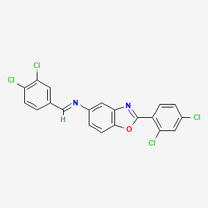 2-(2,4-dichlorophenyl)-N-[(E)-(3,4-dichlorophenyl)methylidene]-1,3-benzoxazol-5-amine