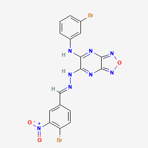 6-[(2E)-2-(4-bromo-3-nitrobenzylidene)hydrazinyl]-N-(3-bromophenyl)[1,2,5]oxadiazolo[3,4-b]pyrazin-5-amine