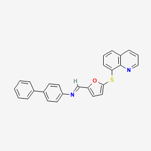 N-{(E)-[5-(quinolin-8-ylsulfanyl)furan-2-yl]methylidene}biphenyl-4-amine