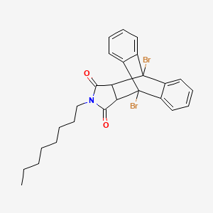 1,8-Dibromo-17-octyl-17-azapentacyclo[6.6.5.0~2,7~.0~9,14~.0~15,19~]nonadeca-2,4,6,9,11,13-hexaene-16,18-dione (non-preferred name)