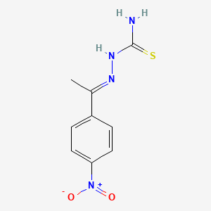 molecular formula C9H10N4O2S B11556568 Hydrazinecarbothioamide, 2-[1-(4-nitrophenyl)ethylidene]- 