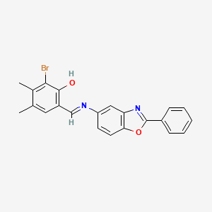 2-Bromo-3,4-dimethyl-6-[(E)-[(2-phenyl-1,3-benzoxazol-5-YL)imino]methyl]phenol