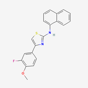 molecular formula C20H15FN2OS B11556610 4-(3-fluoro-4-methoxyphenyl)-N-(naphthalen-1-yl)-1,3-thiazol-2-amine 