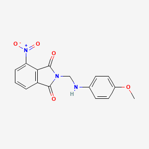 molecular formula C16H13N3O5 B11556614 2-{[(4-methoxyphenyl)amino]methyl}-4-nitro-1H-isoindole-1,3(2H)-dione 