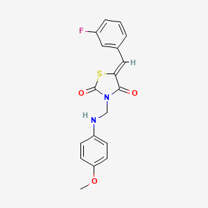 (5Z)-5-(3-fluorobenzylidene)-3-{[(4-methoxyphenyl)amino]methyl}-1,3-thiazolidine-2,4-dione