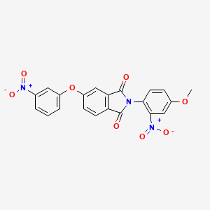 molecular formula C21H13N3O8 B11556645 2-(4-methoxy-2-nitrophenyl)-5-(3-nitrophenoxy)-1H-isoindole-1,3(2H)-dione 