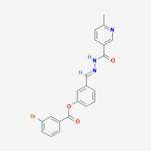 3-[(E)-{2-[(6-methylpyridin-3-yl)carbonyl]hydrazinylidene}methyl]phenyl 3-bromobenzoate