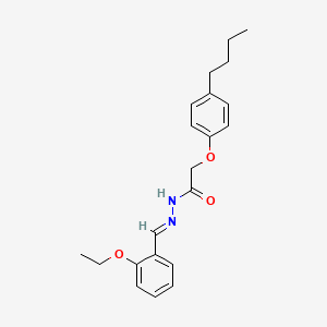 molecular formula C21H26N2O3 B11556667 2-(4-butylphenoxy)-N'-[(E)-(2-ethoxyphenyl)methylidene]acetohydrazide 