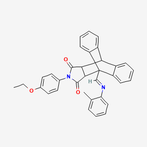 17-(4-ethoxyphenyl)-1-{(E)-[(2-methylphenyl)imino]methyl}-17-azapentacyclo[6.6.5.0~2,7~.0~9,14~.0~15,19~]nonadeca-2,4,6,9,11,13-hexaene-16,18-dione (non-preferred name)