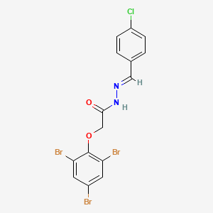 molecular formula C15H10Br3ClN2O2 B11556683 N'-[(E)-(4-chlorophenyl)methylidene]-2-(2,4,6-tribromophenoxy)acetohydrazide 